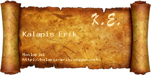 Kalapis Erik névjegykártya