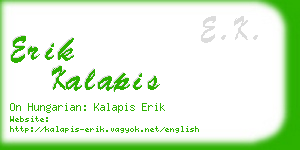 erik kalapis business card